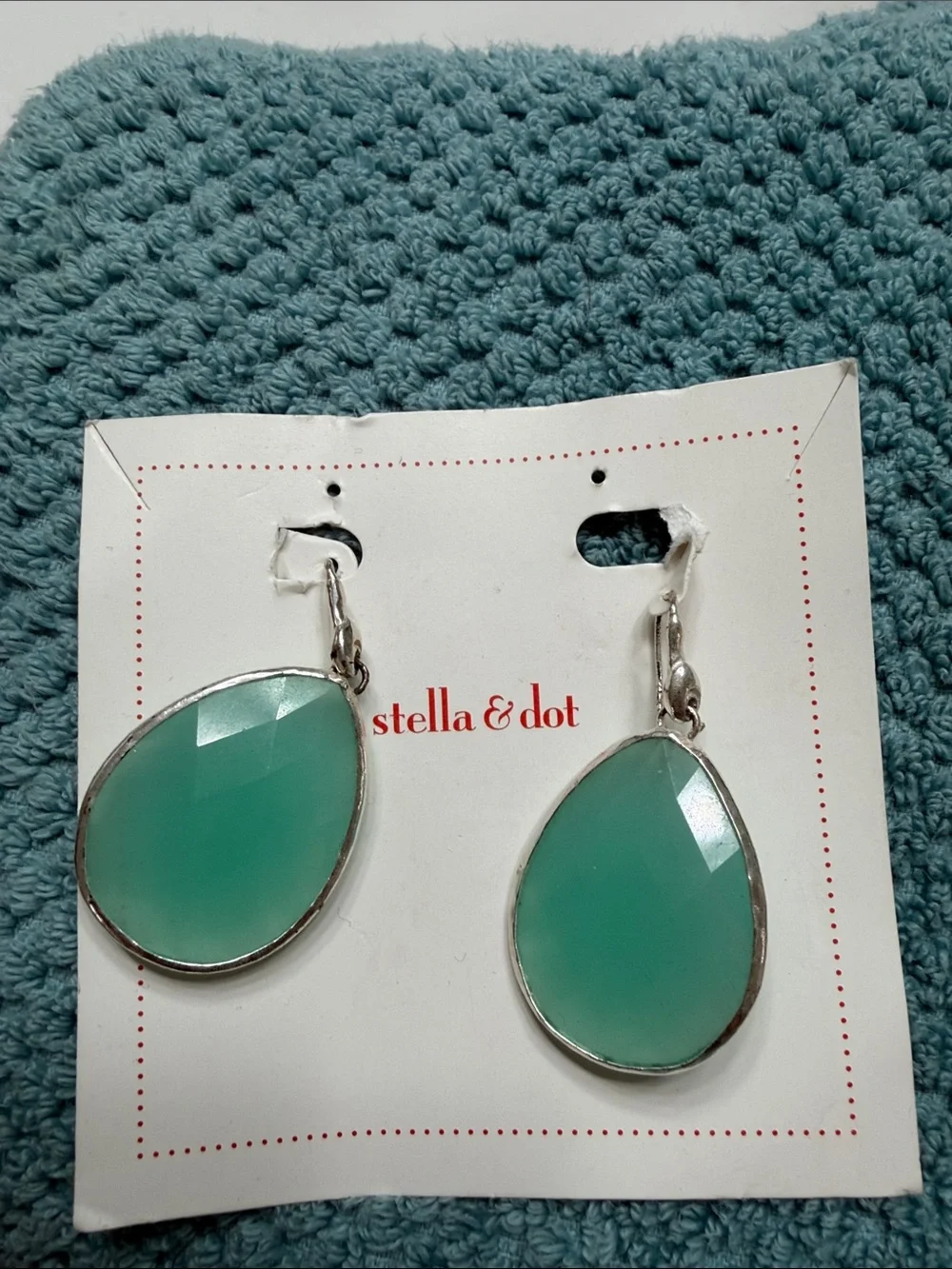 Stella & Dot Seafoam Teardrop Earrings